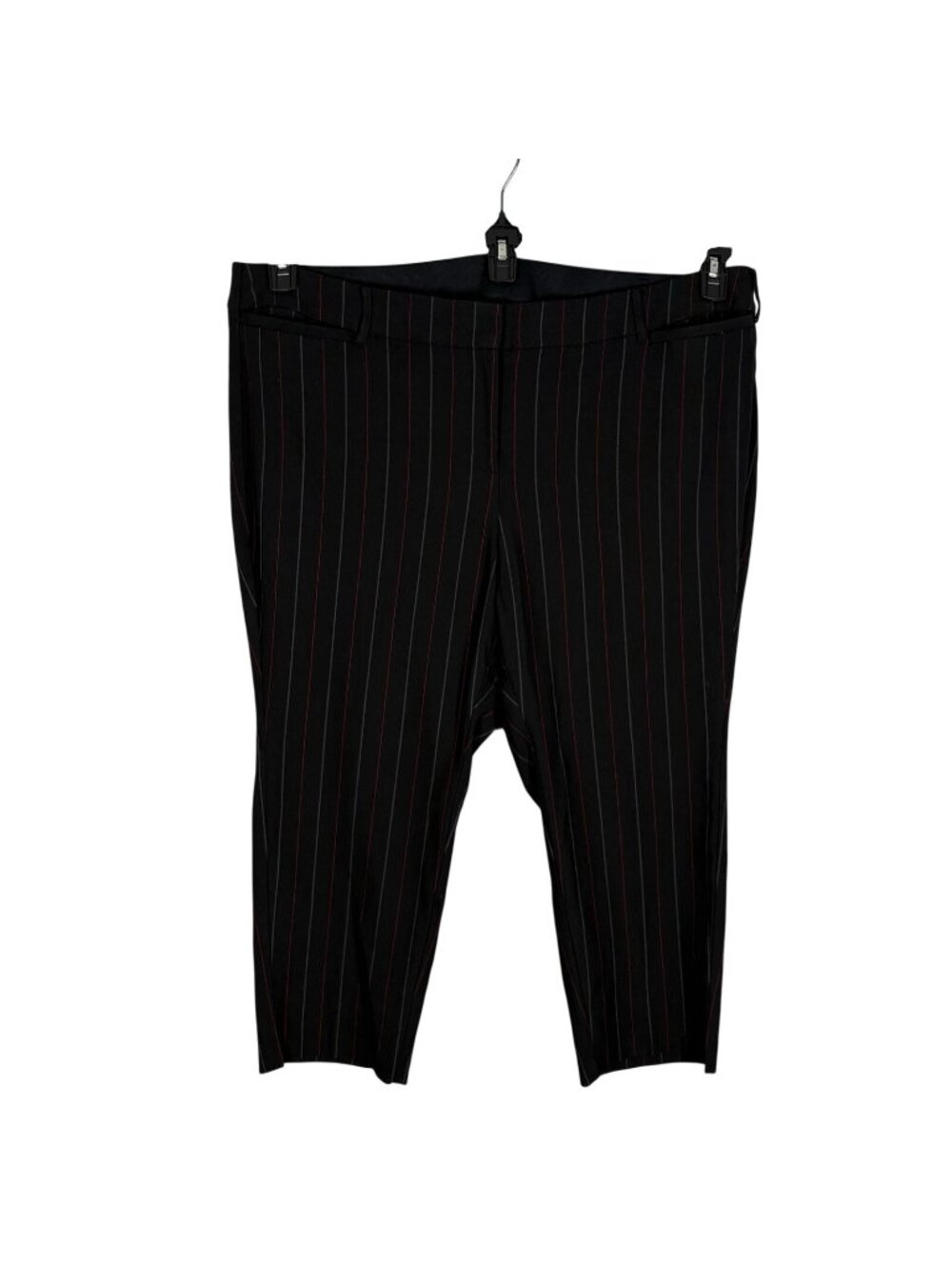 Lane Bryant Women Plus Sz 24P Black Red Stripe Mid Rise 4-Season Slim Ankle Pant